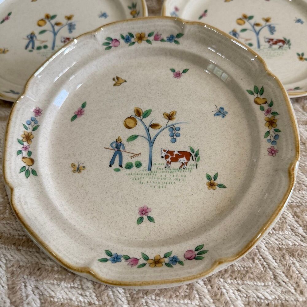Vintage International China Stoneware HEARTLAND Set of 3 Salad Plates - Picture 2 of 5
